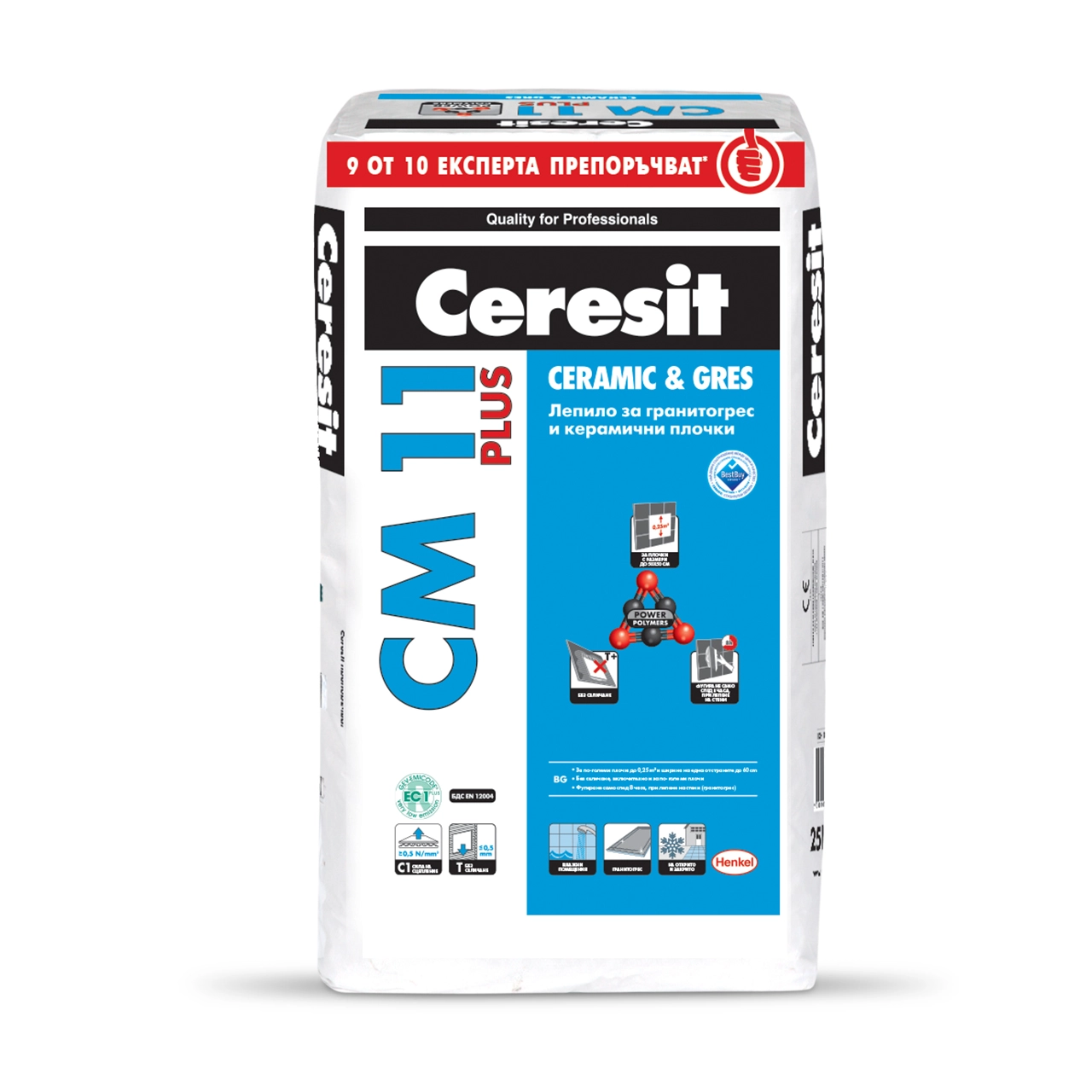 Ceresit CM11 Plus. Tile adhesive for indoor & outdoor 25kg