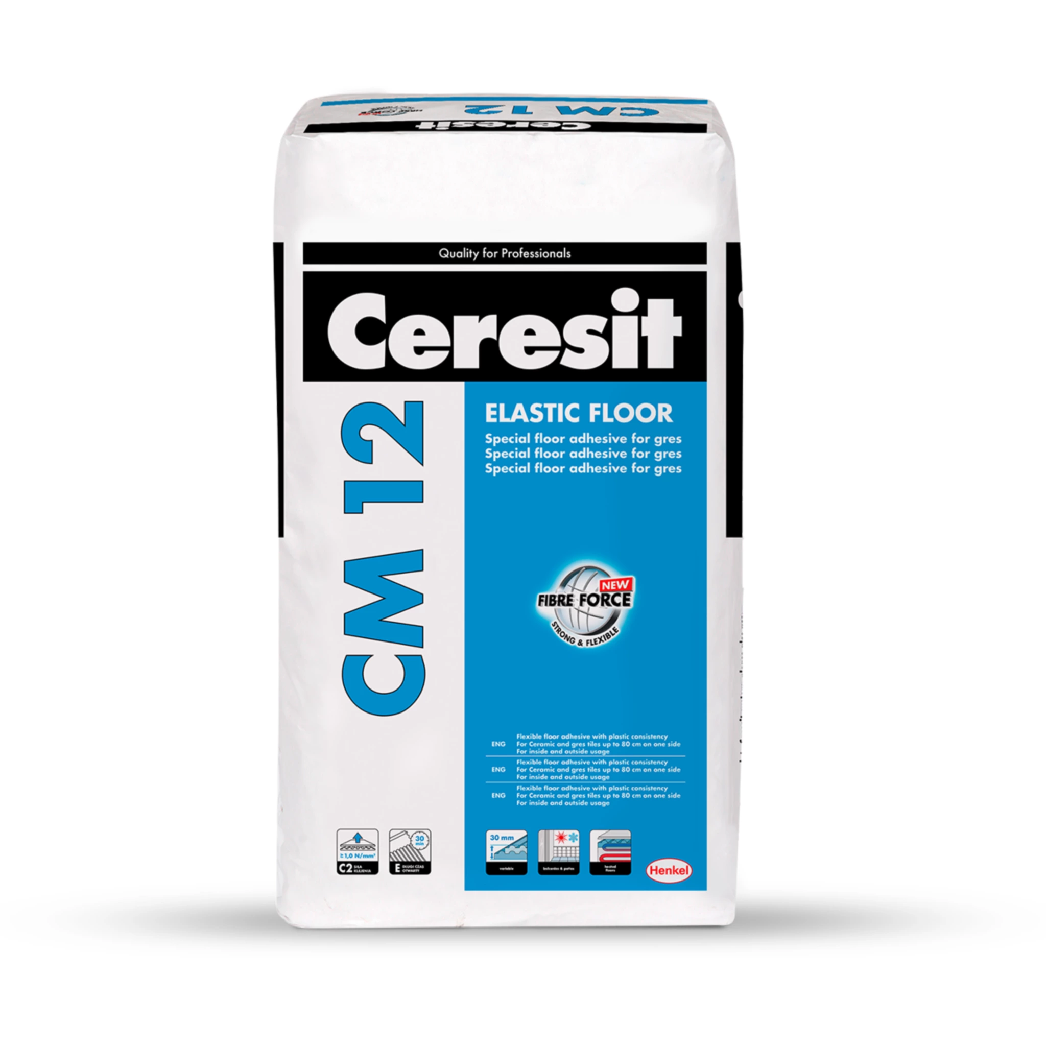 Ceresit CM12 Elastic. Ελαστική κόλλα πλακιδίων σε γκρι χρωμα 25kg