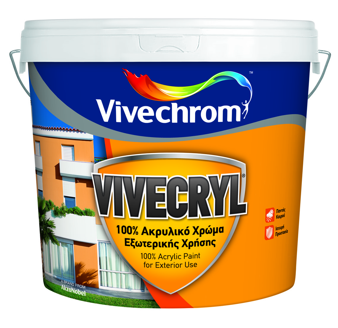 Vivechrom Vivecryl Ακρυλικό Οικολογικό Χρώμα Matt Finish Βάση TR 3L