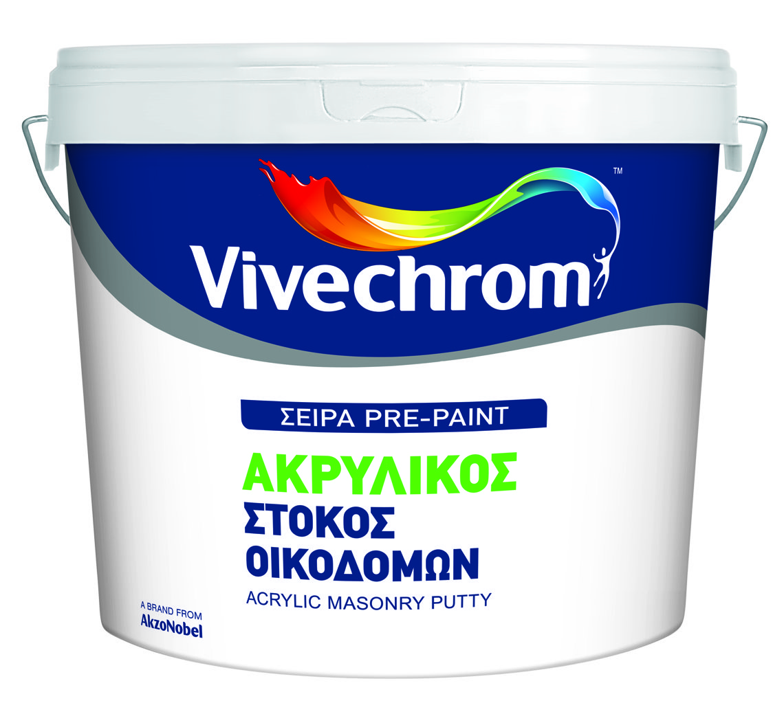Vivechrom ΑΚΡΥΛΙΚΟΣ ΣΤΟΚΟΣ ΟΙΚΟΔΟΜΩΝ Υψηλής ποιότητας αδιάβροχο ακρυλικό αστάρι διαλύτη  White 5kg