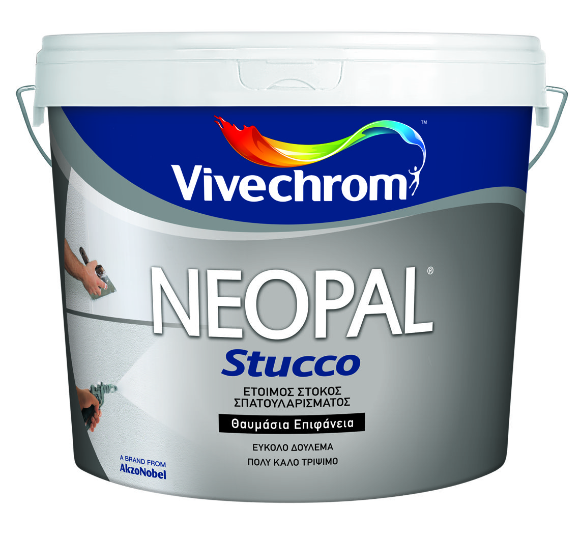 Vivechrom NEOPAL STUCCO Στόκος σπατουλαρίσματος μεγάλων επιφανειών, έτοιμος προς χρήση White 5kg