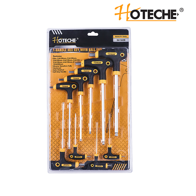 HOTECHE T-HANDLE HEX KEY WITH BALL END(9pcs)