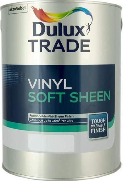 Dulux Vinyl Soft Sheen Υψηλής Ποιότητας Σατινέ Υδατοδιαλυτό Χρώμα. White 5L