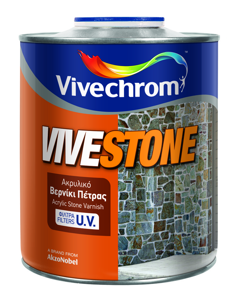 Vivechrom Vivestone Διαφανές Γυαλιστερό Ακρυλικό Βερνίκι Πέτρας 2.5L