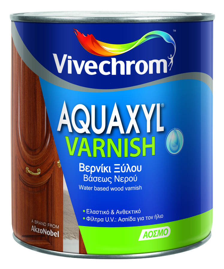 Vivechrom Aquaxyl Varnish Βερνίκι Εμποτισμού Ξύλου Βάσεως Νερού Clear Gloss 2.5L