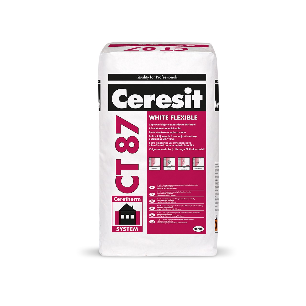 Ceresit CT87 Adhesive and Reinforcing mortar for EPS/MW. White 25Kg