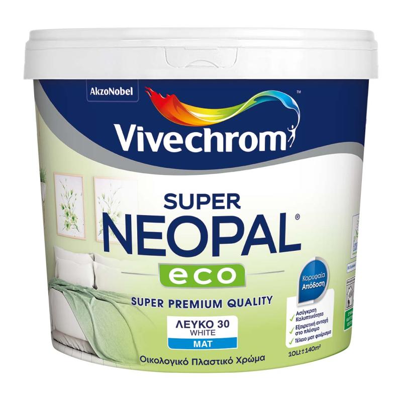 Vivechrom Super Neopal Οικολογικό Πλαστικό Χρώμα Ματ Finish Λευκό 750ml