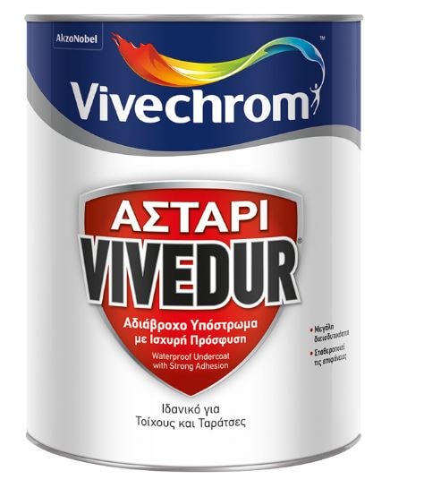 Vivechrom ΑΣΤΑΡΙ VIVEDUR Υψηλής ποιότητας αδιάβροχο ακρυλικό αστάρι διαλύτη  White 1L