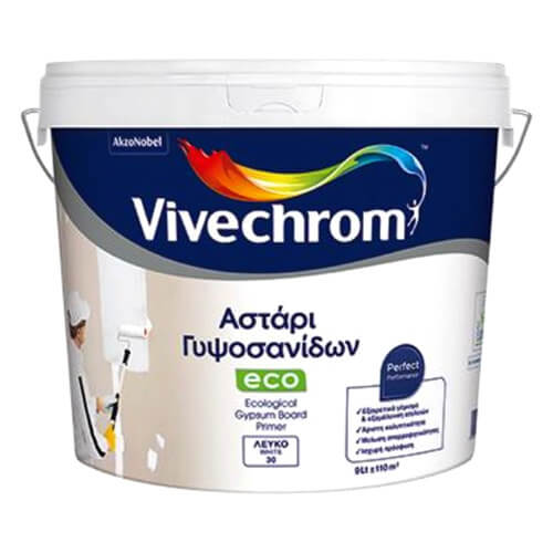 Vivechrom Gypsoboard Primer Οικολογικό Ακρυλικό Υδατοδιαλυτό Αστάρι Γυψοσανίδων White 1L