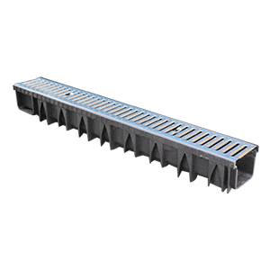 Grey PP Channel with Galvanized Iron Grate 100x100 H50 (1580 gr.)