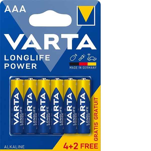 Varta Longlife Power 4+2 AAA (Single Blister) Αλκαλικές Μπαταρίες