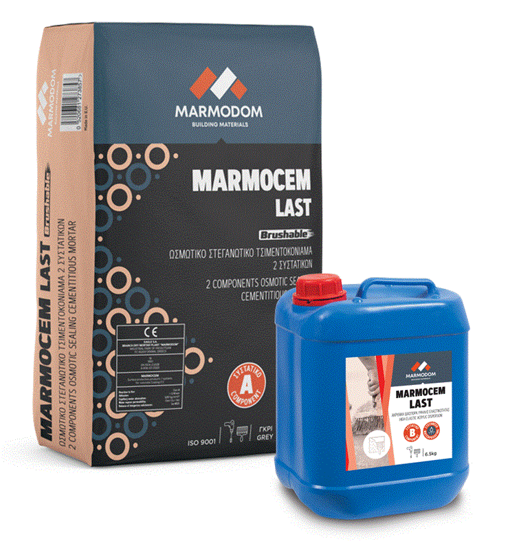 Marmodom MARMOCEM LAST A Componen 25kg Ελαστική στεγανωτική τσιμεντοειδής μεμβράνη 2 συστατικών