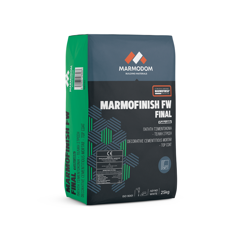 Marmodom MARMOFINISH FW FINAL 25kg Πατητή τσιμεντοκονία για δάπεδα και τοίχους – Τελική στρώση